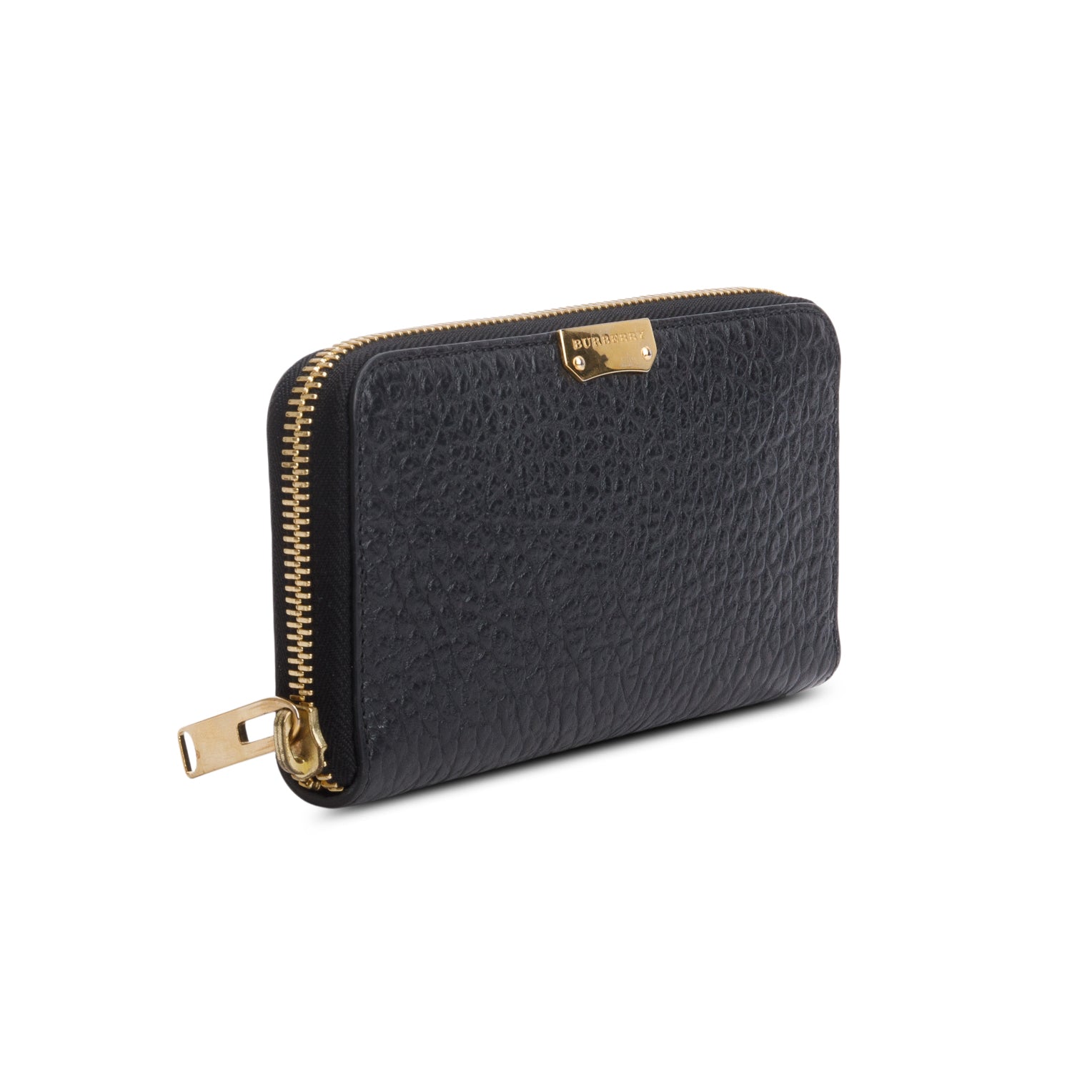Burberry Black Grained Leather Alvington Continental Zip Wallet w/ Box