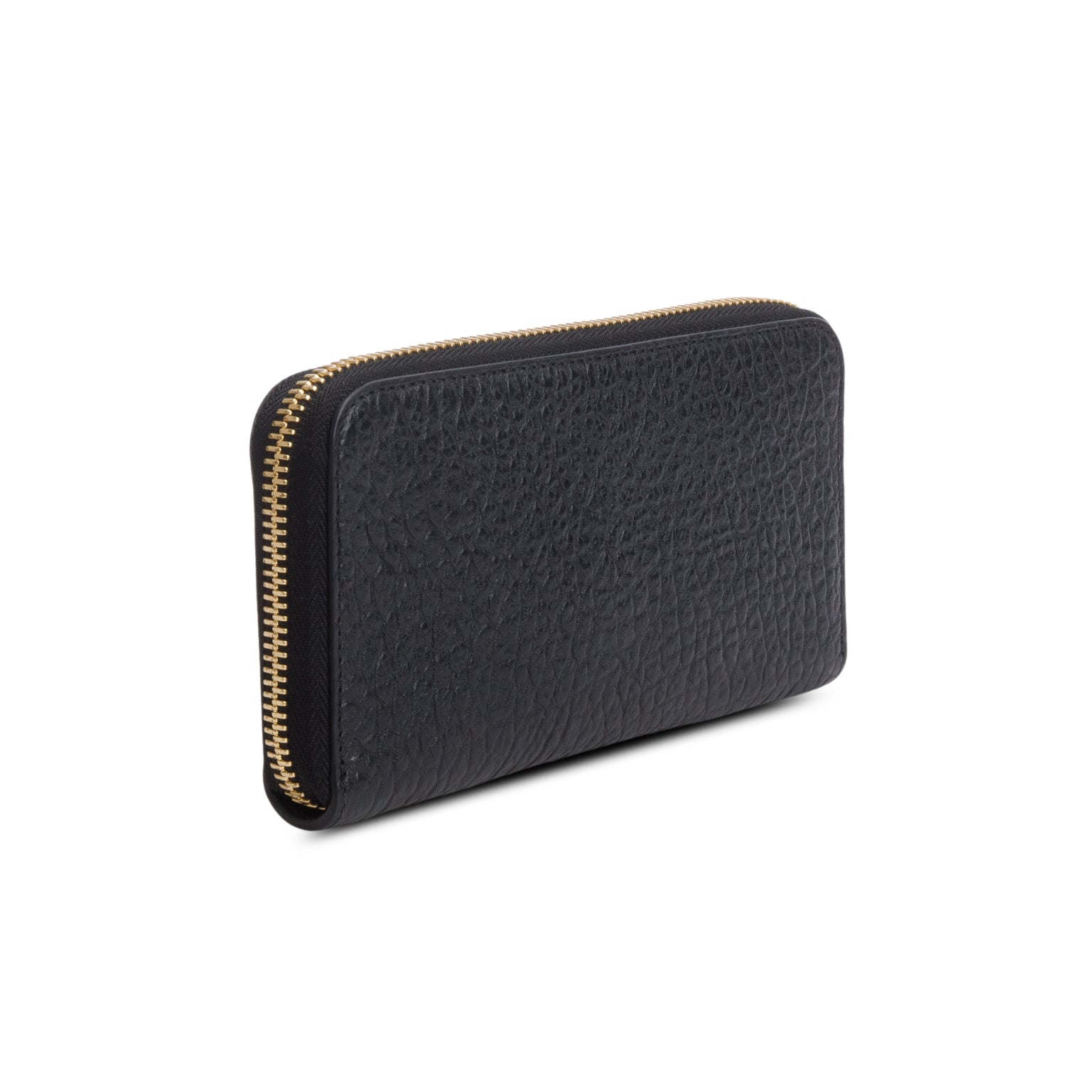 Burberry Black Grained Leather Alvington Continental Zip Wallet w/ Box