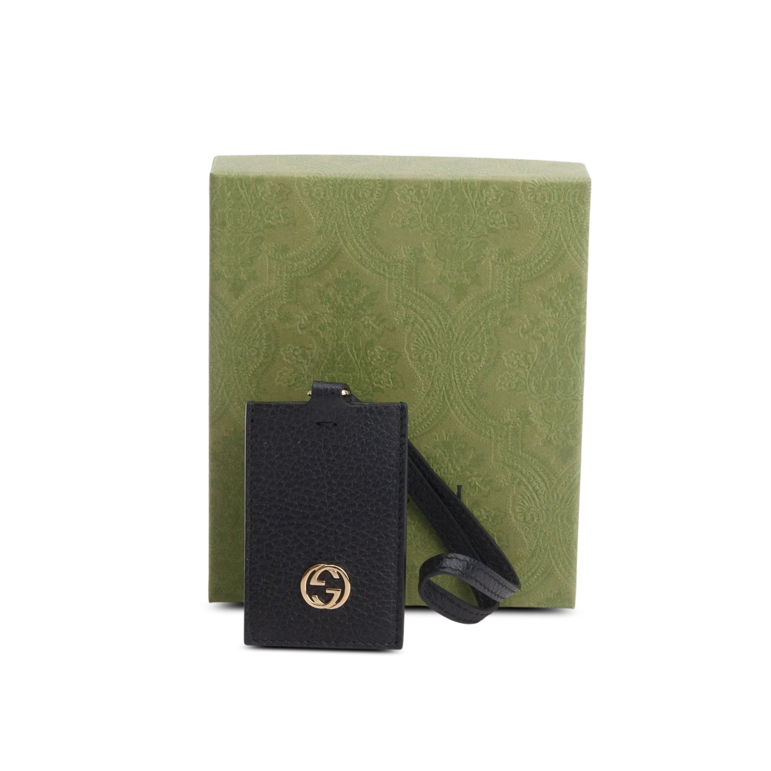 Gucci Black Calfskin Luggage Tag w/ Box