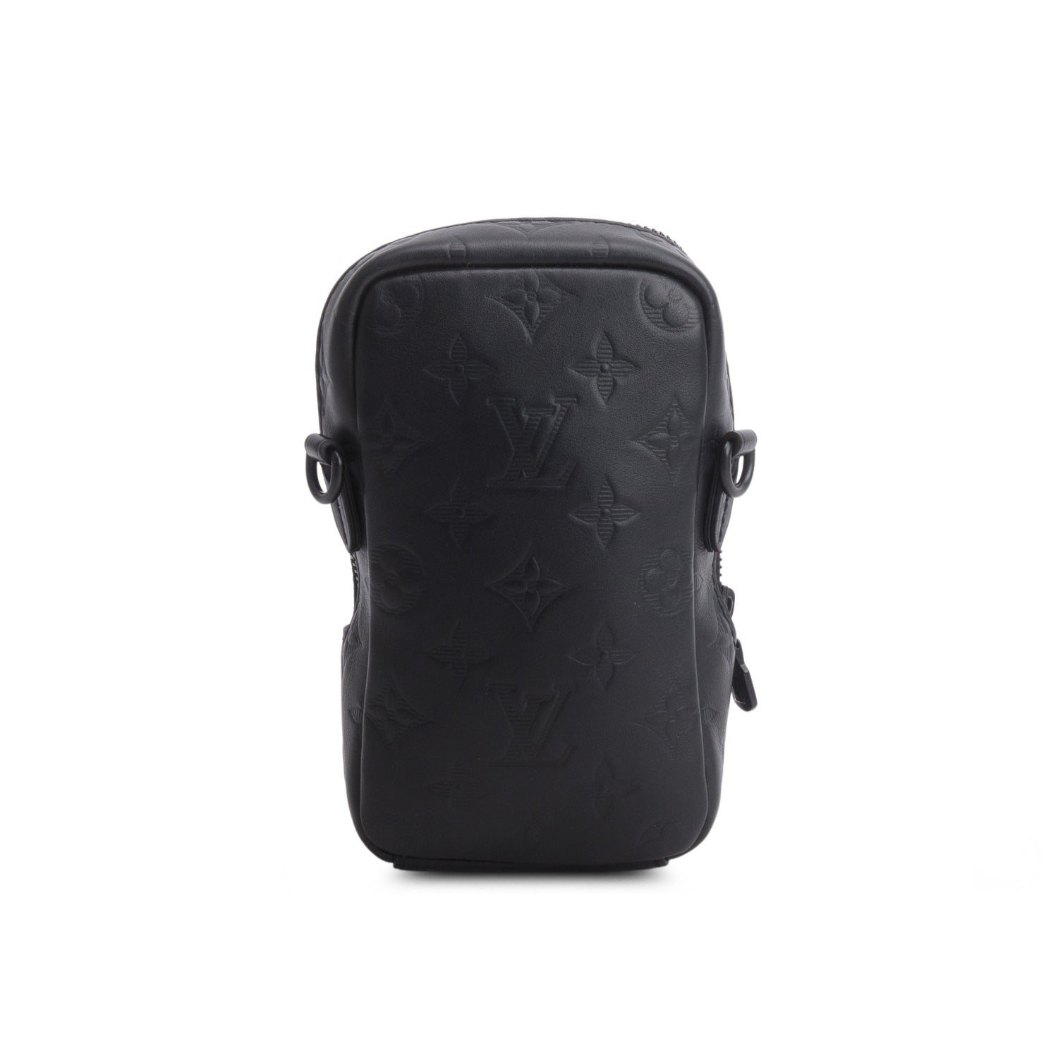Louis Vuitton Black Calfskin Monogram Shadow Double Phone Pouch NM