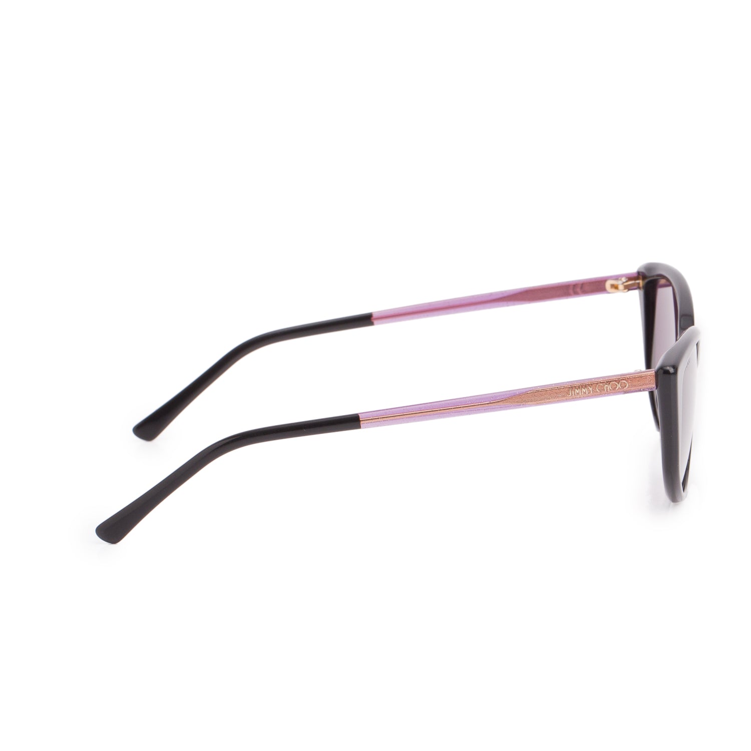 Jimmy Choo 086/70 Black Glitter Nadia Cat-Eye Sunglasses