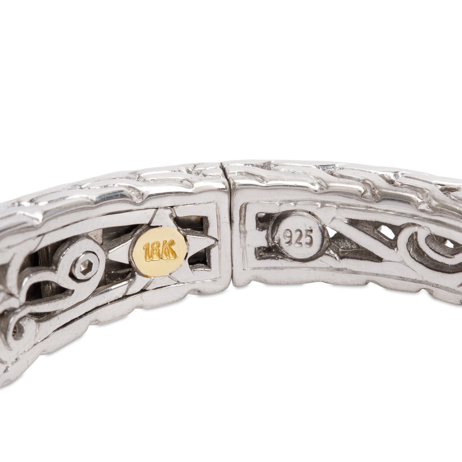 John Hardy Sterling Silver Pave Diamond Kick Cuff Bracelet