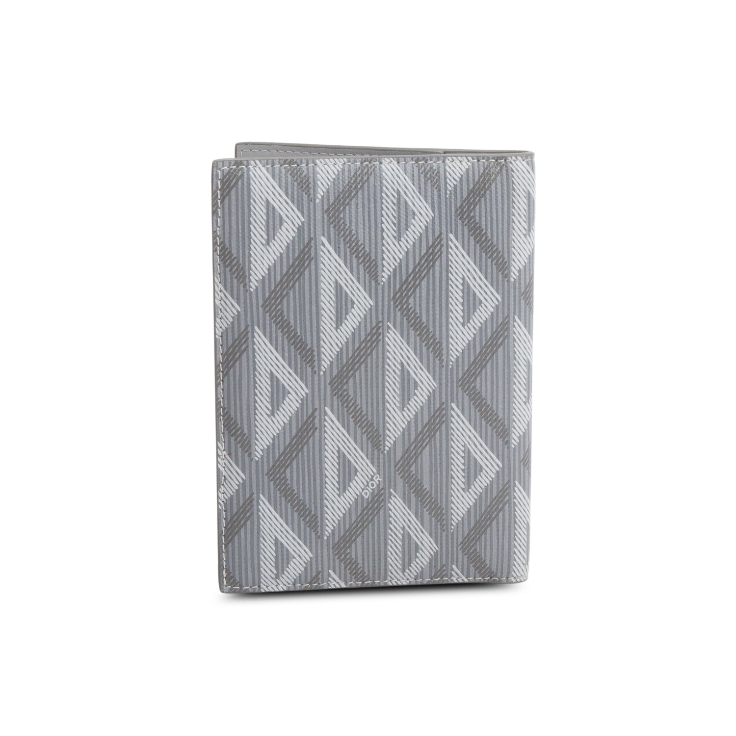 Christian Dior 2022 Grey Calfskin CD Diamond Canvas Passport Holder