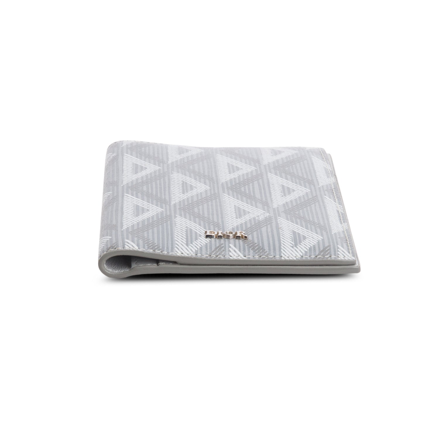 Christian Dior 2022 Grey Calfskin CD Diamond Canvas Passport Holder