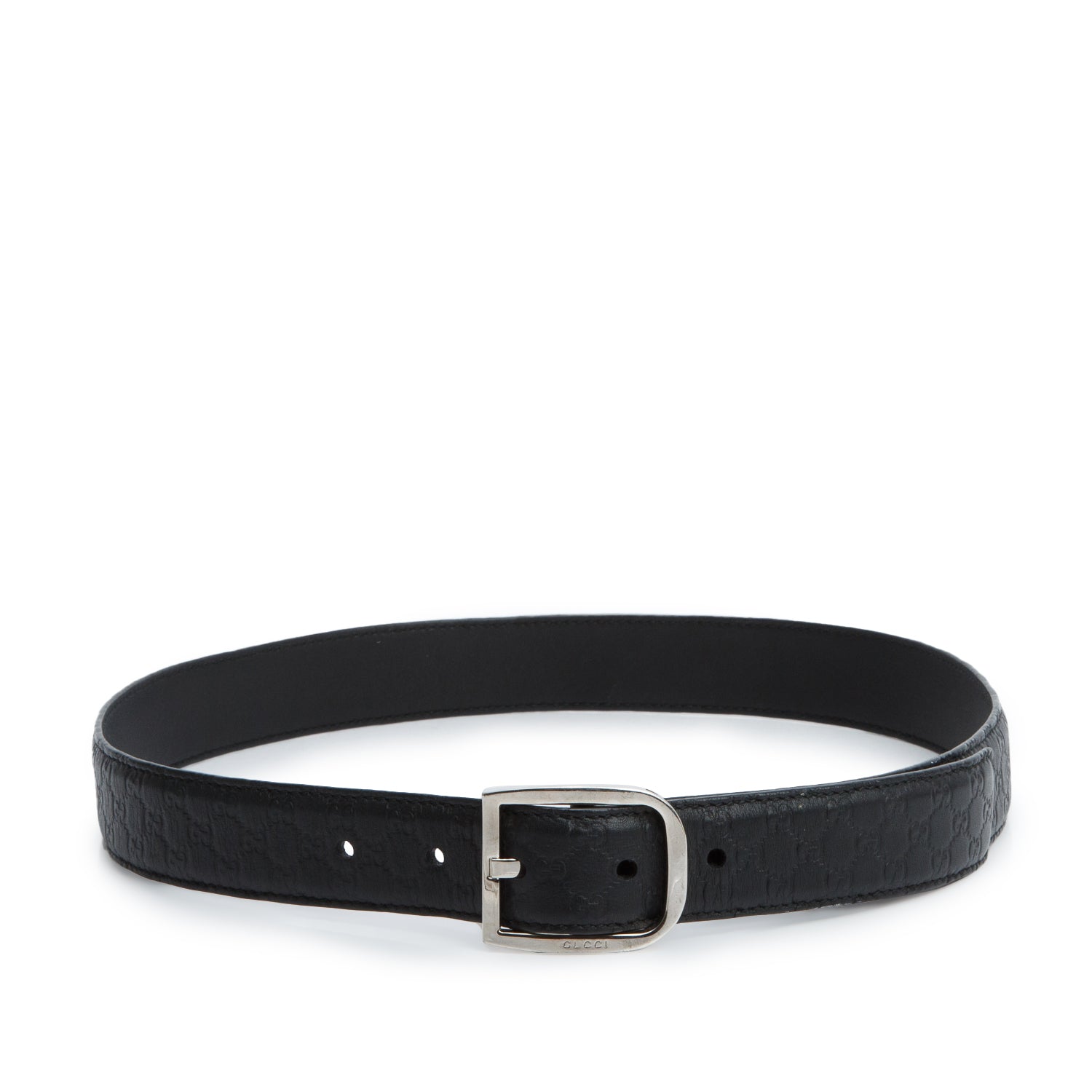 Gucci Black Calfskin Signature Belt 75 30