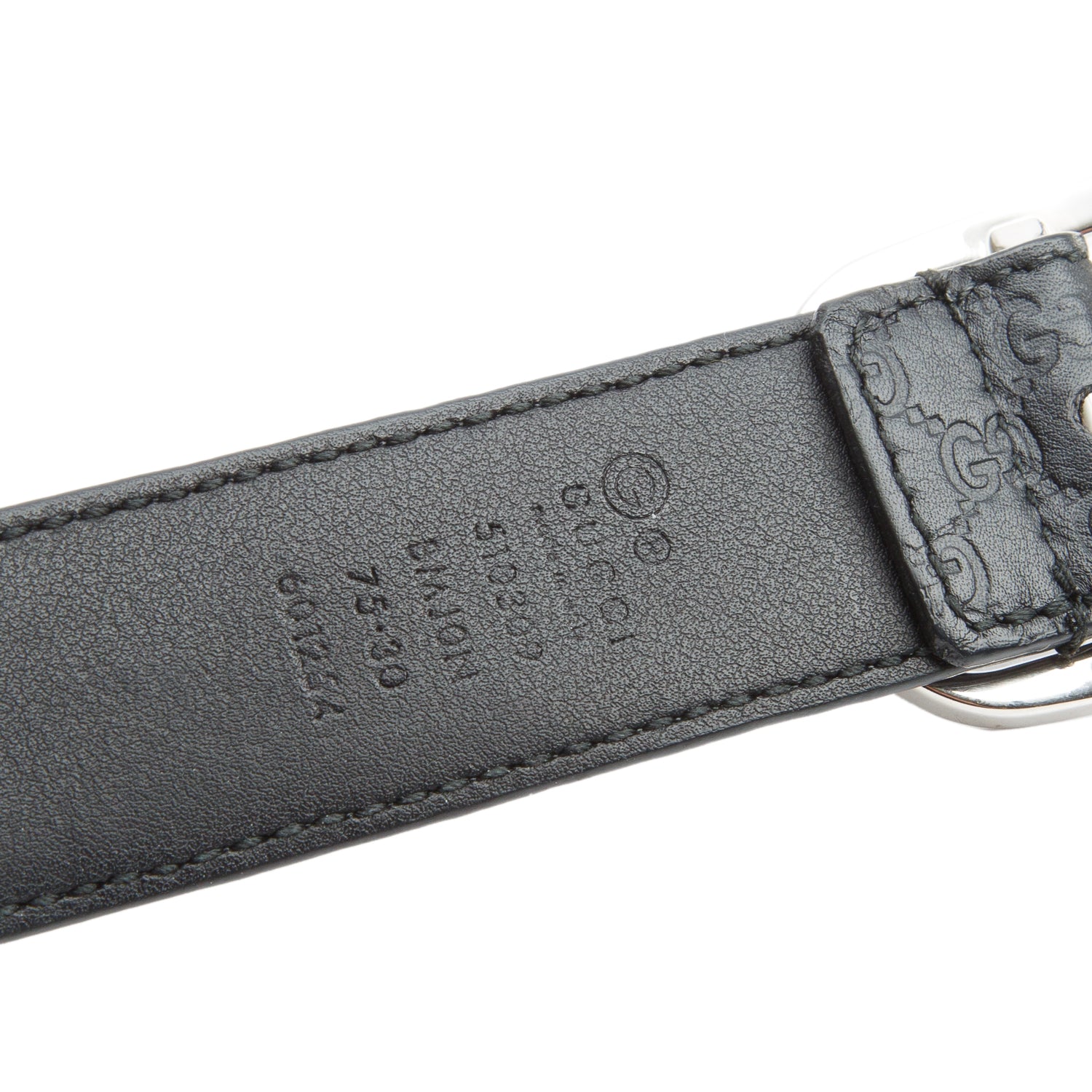 Gucci Black Calfskin Signature Belt 75 30