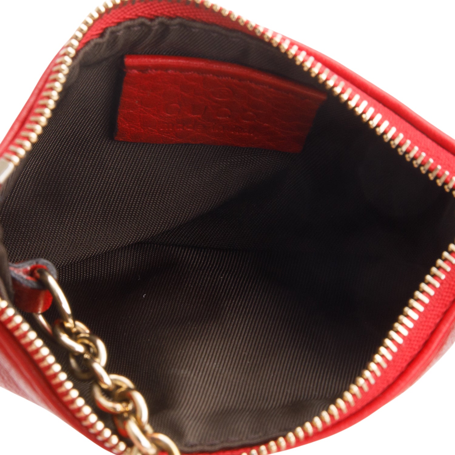 Gucci Red Pebbled Calfskin Soho Coin Pouch