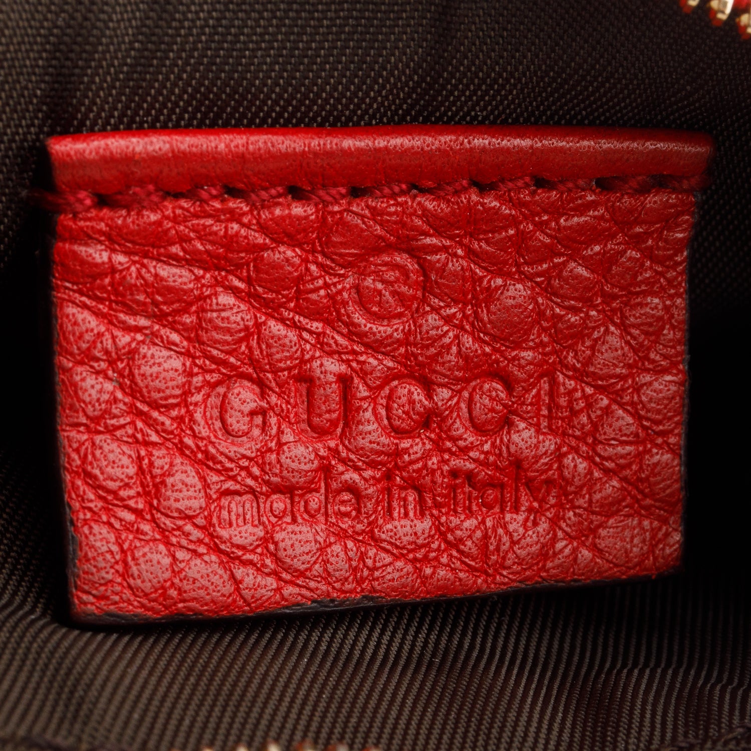 Gucci Red Pebbled Calfskin Soho Coin Pouch