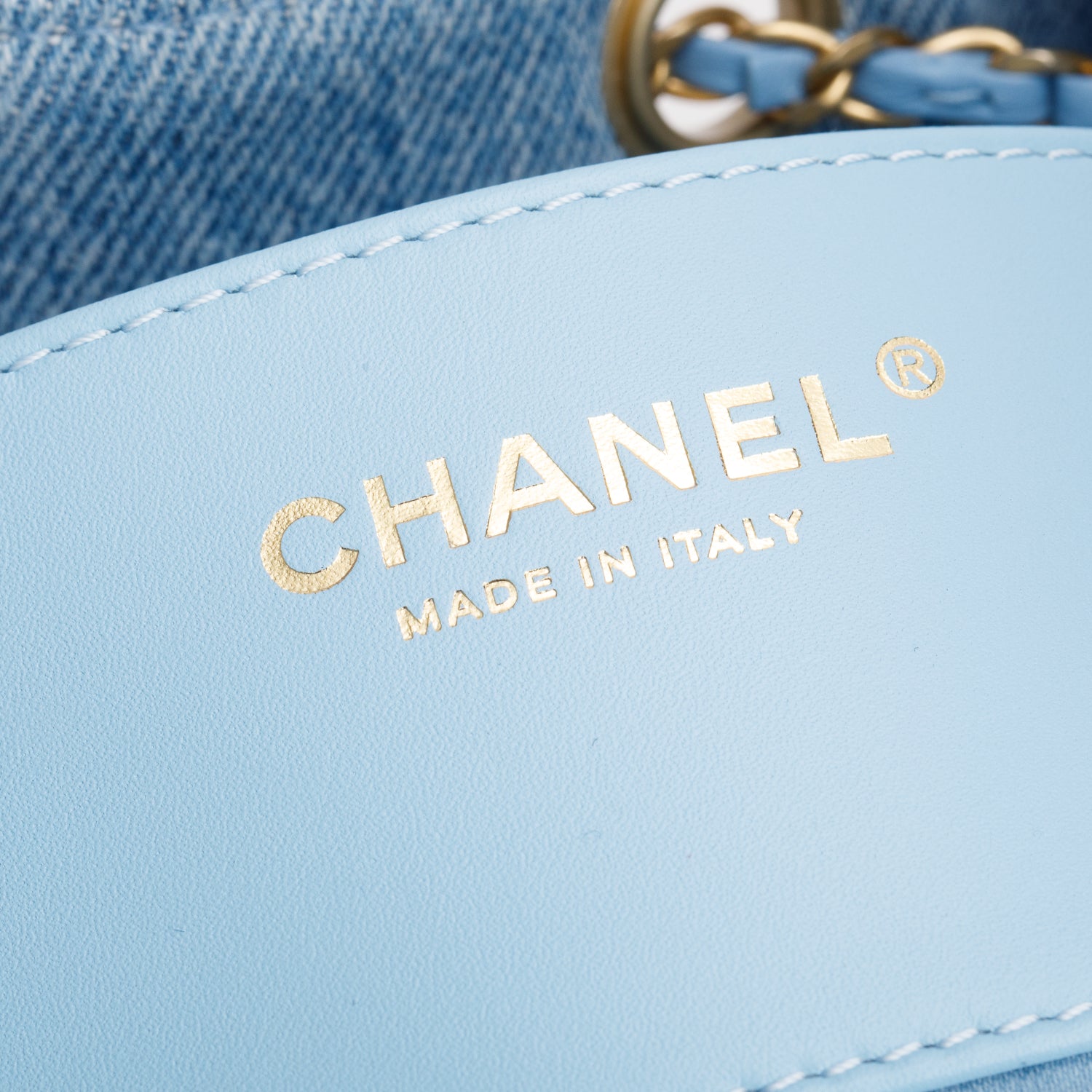 Chanel Blue Washed Denim Quilted Small 25 Handbag w/ Box