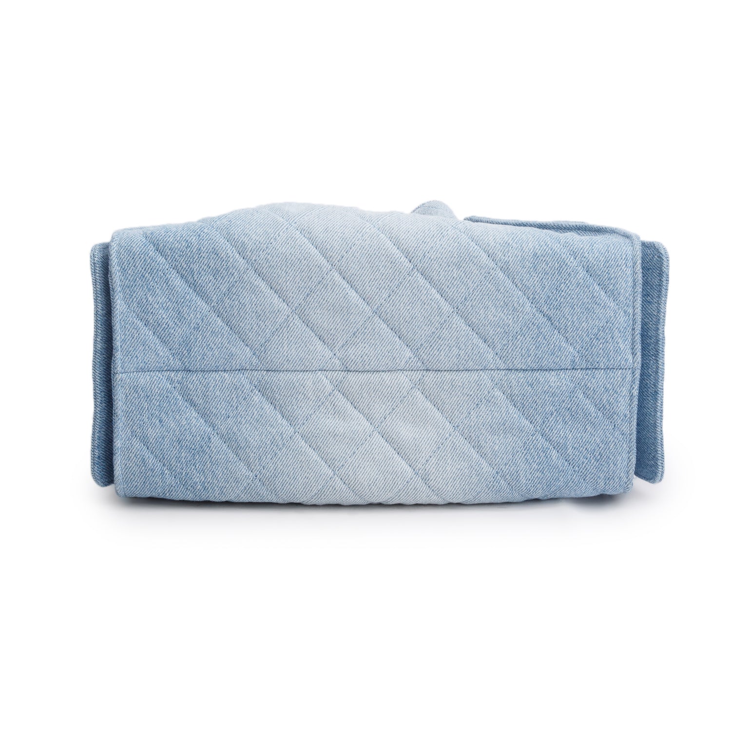 Chanel Blue Washed Denim Quilted Small 25 Handbag w/ Box
