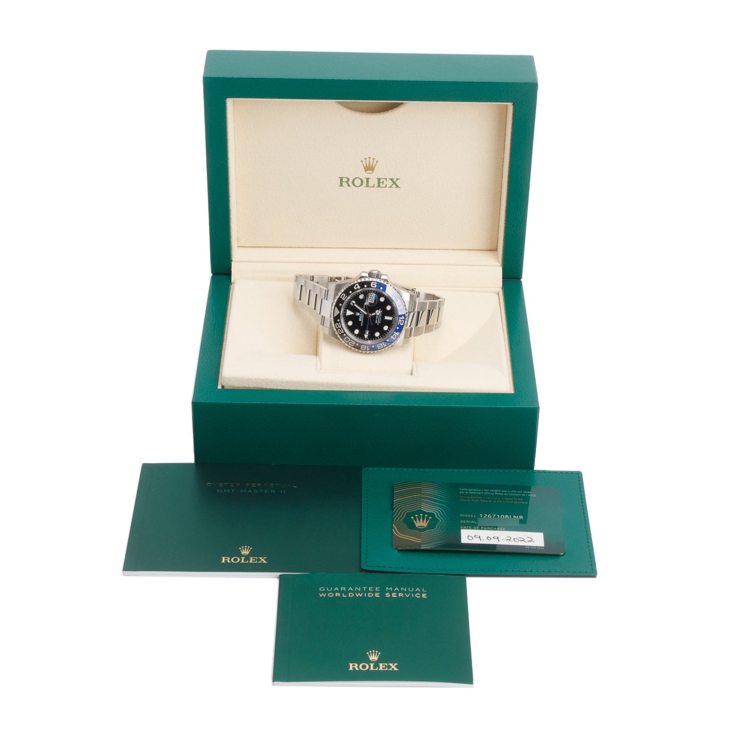 Rolex 2022 Stainless Steel GMT-Master II "Batman" 40 MM Watch 126710BLNR w/ Box & Papers