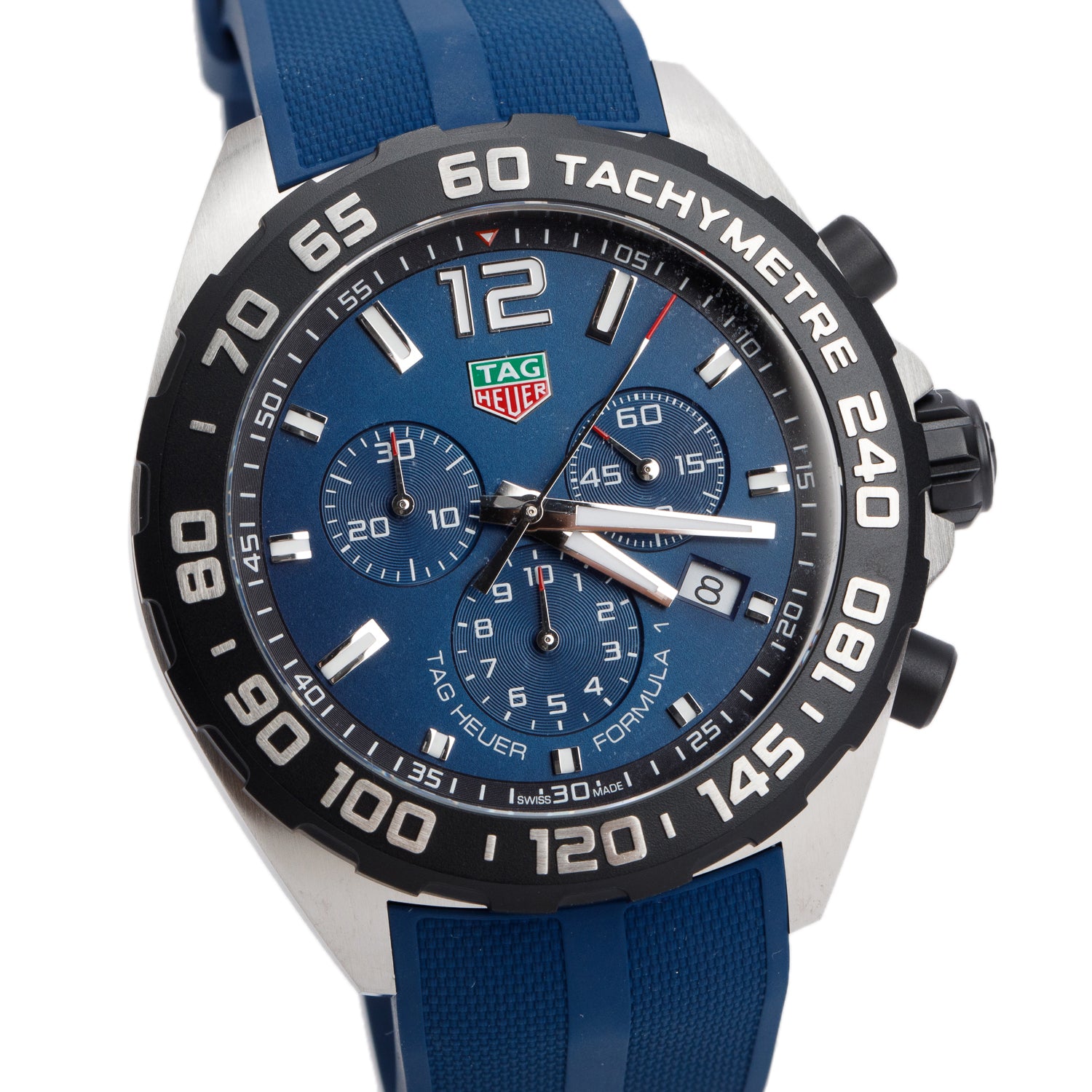 Tag Heuer 2024 Stainless Steel Formula 1 43 MM Chronograph Quartz Watch Blue Dial CAZ101AV w/ Box & Papers