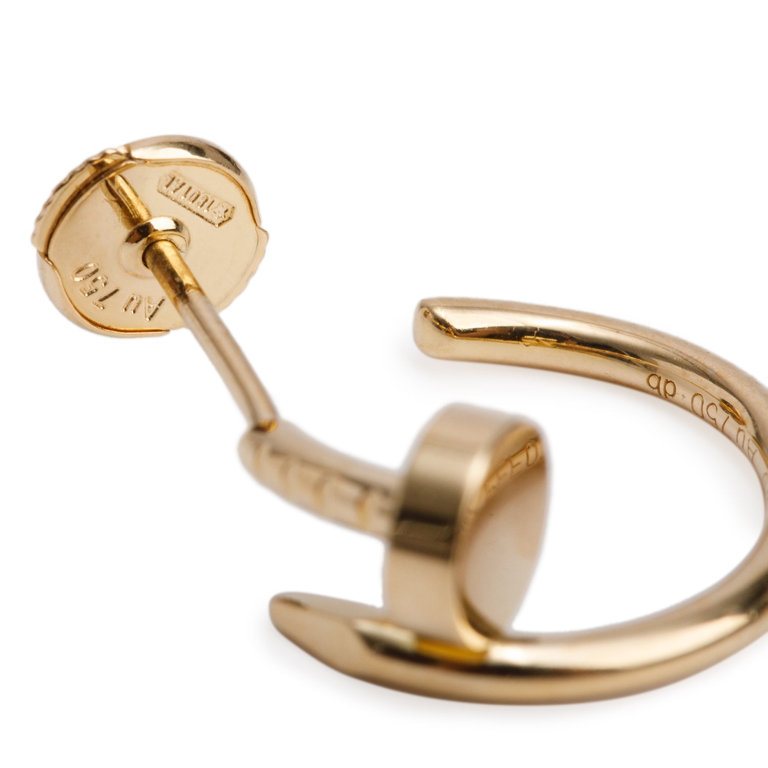 Cartier 2022 18k Yellow Gold Juste un Clou Hoop Earrings, Small Model w/ Box, Receipt & Certificate