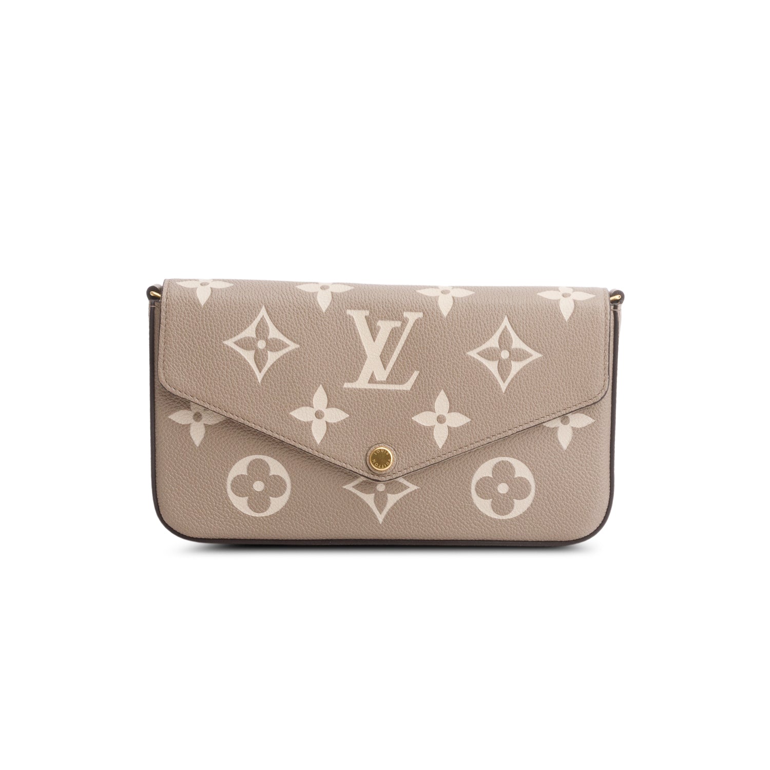Louis Vuitton 2023 Tourterelle Monogram Empreinte Leather Felicie Pochette w/ Box, Inserts & Receipt
