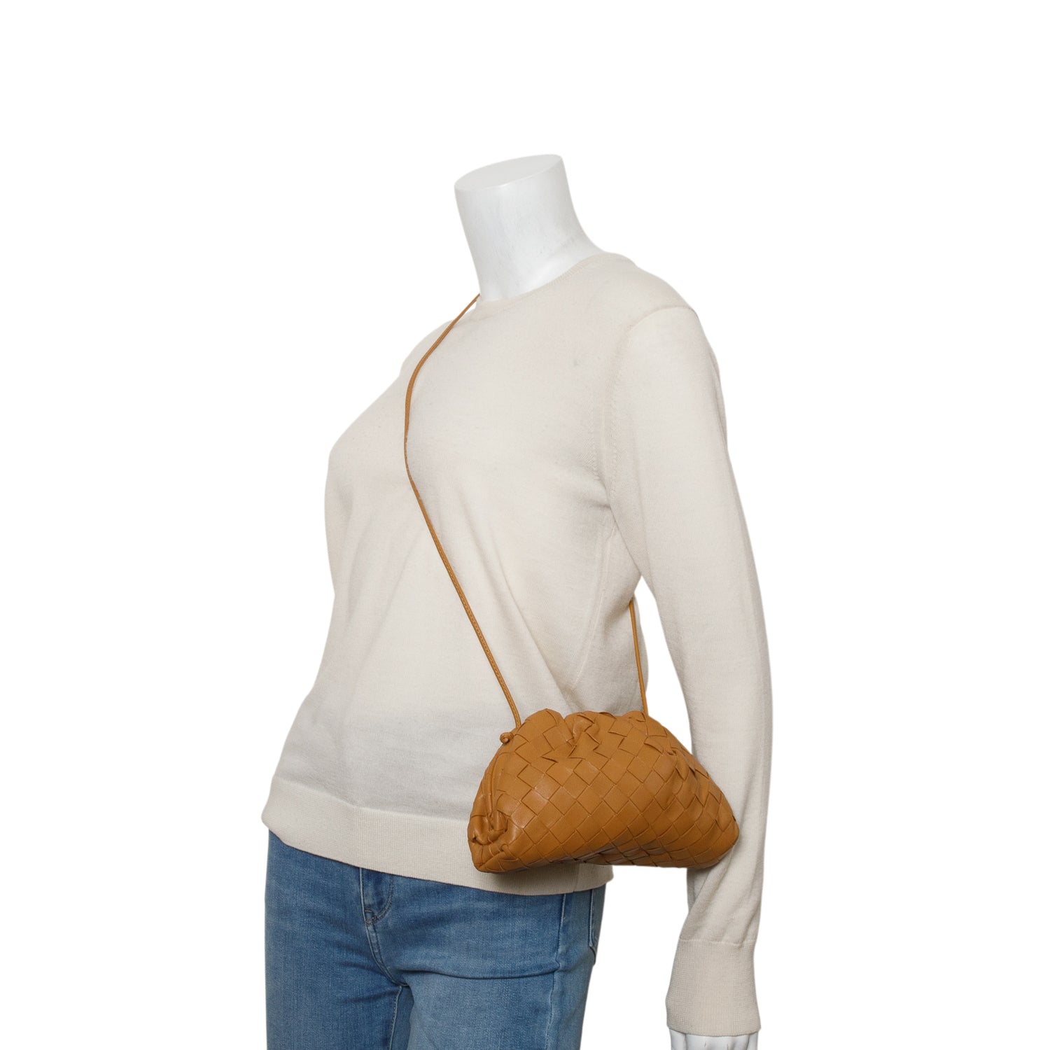 Bottega Veneta Brown Nappa Intrecciato Leather The Mini Pouch w/ Box