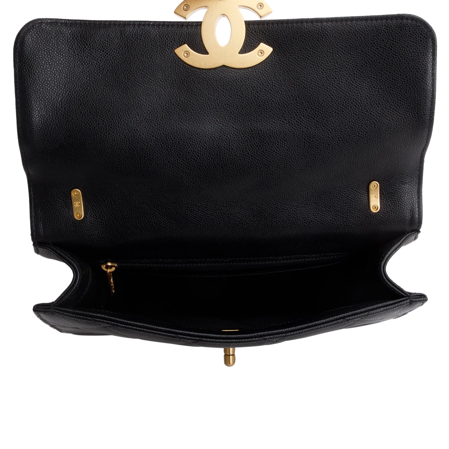 Chanel Black Caviar Quilted Chunky Chain Single Flap Bag