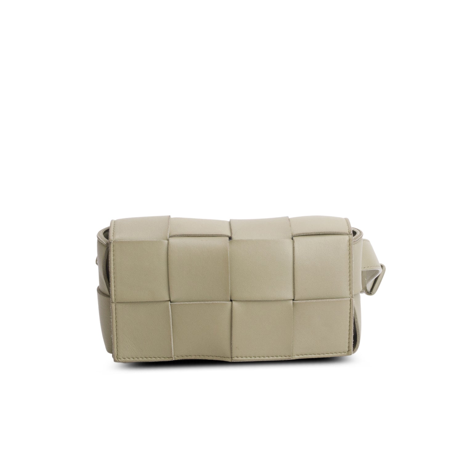 Bottega Veneta Green Paper Calfskin Intrecciato Cassette Belt Bag