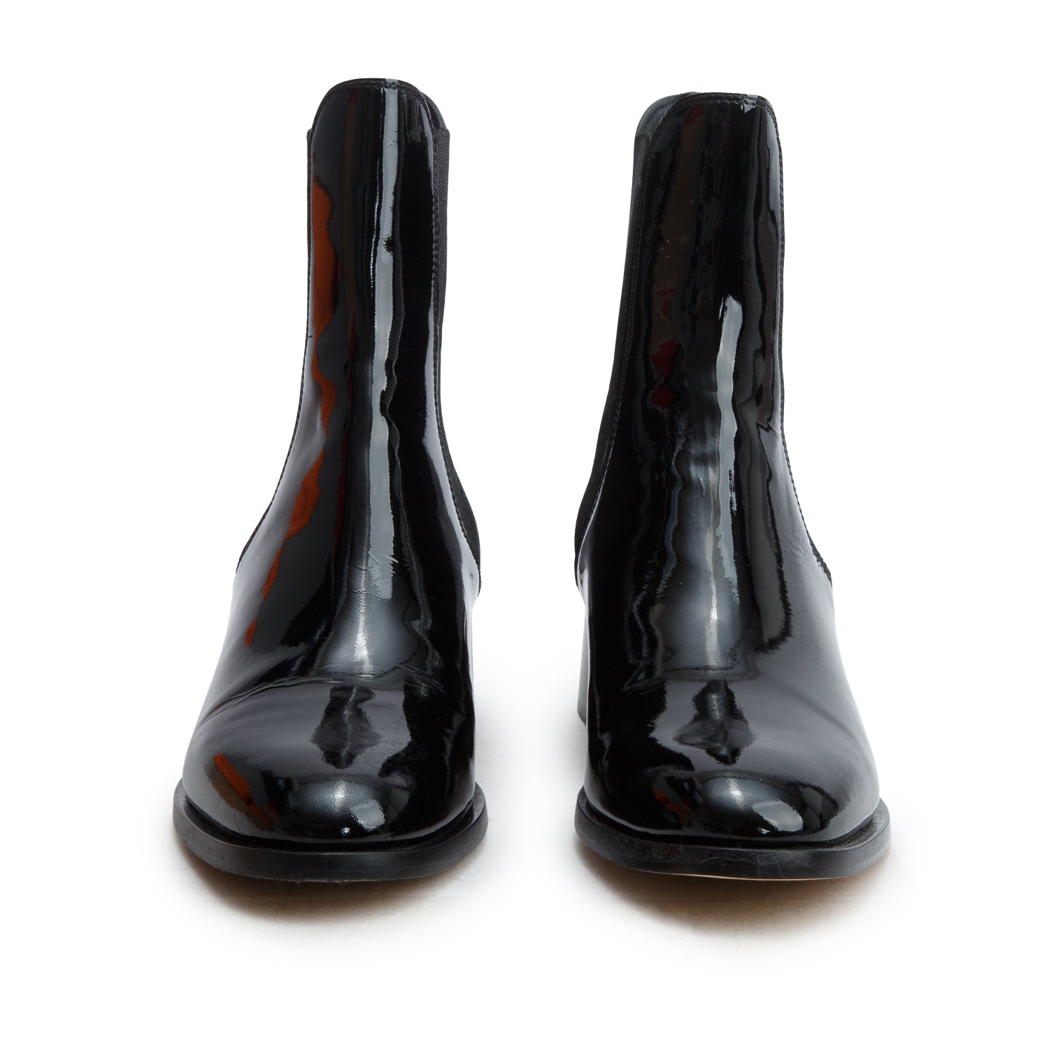 Jimmy Choo 2021 Black Patent Leather Rourke 45 Chelsea Boot, Women's Size 40 w/ Box & Receipt