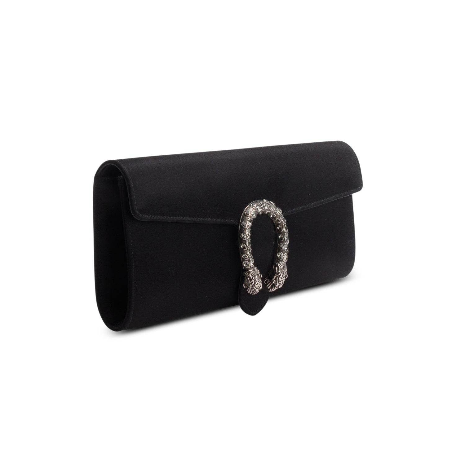 Gucci Black Satin Dionysus Clutch w/ Box