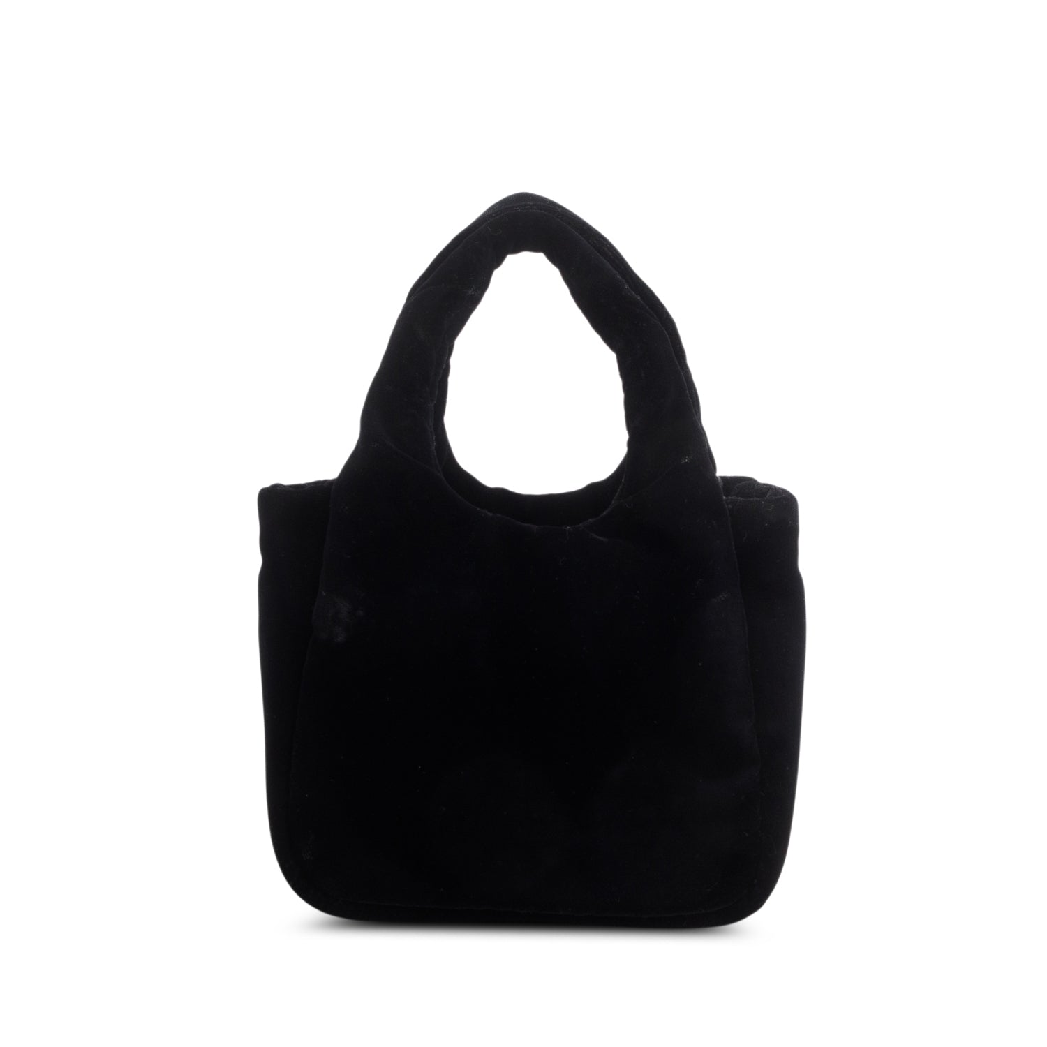 Prada Black Velvet Mini Padded Handbag w/ Chain
