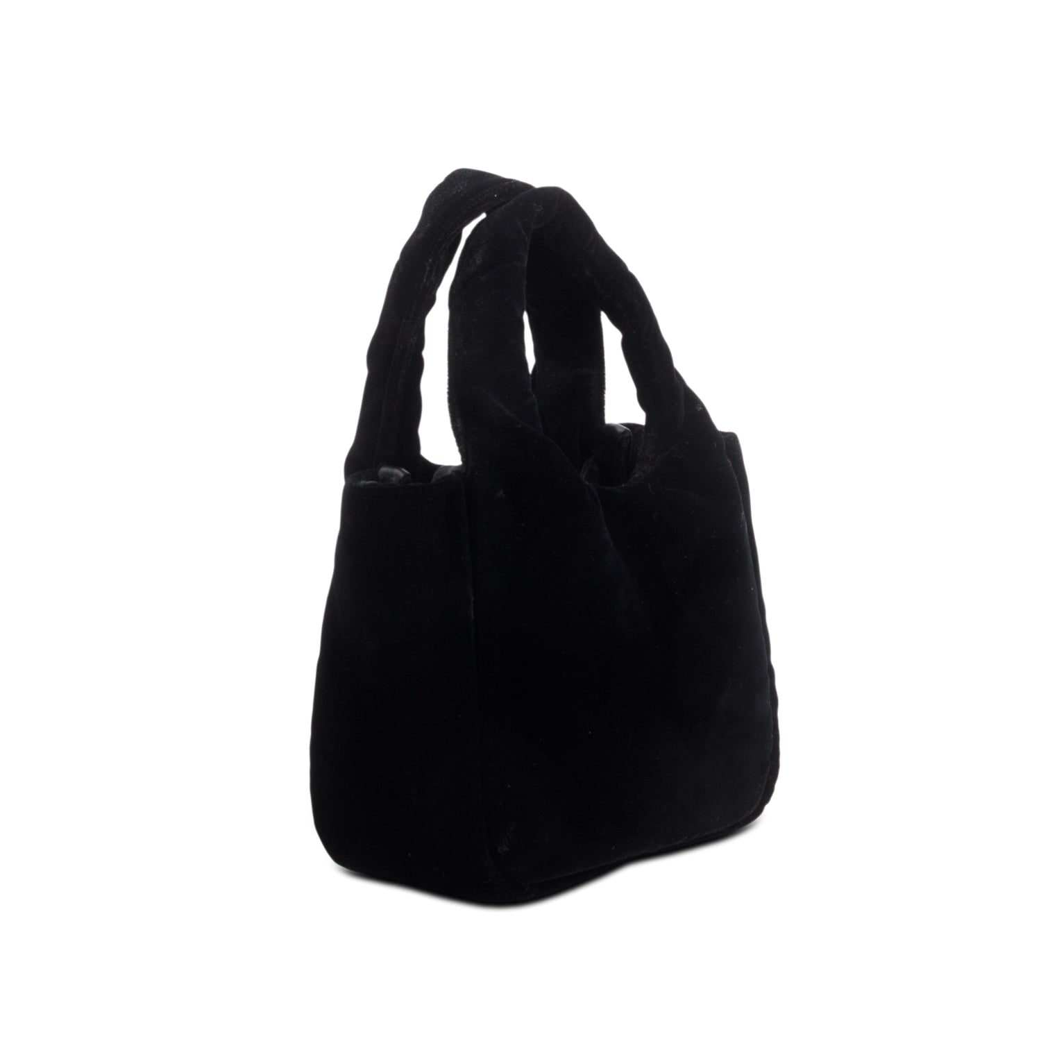 Prada Black Velvet Mini Padded Handbag w/ Chain