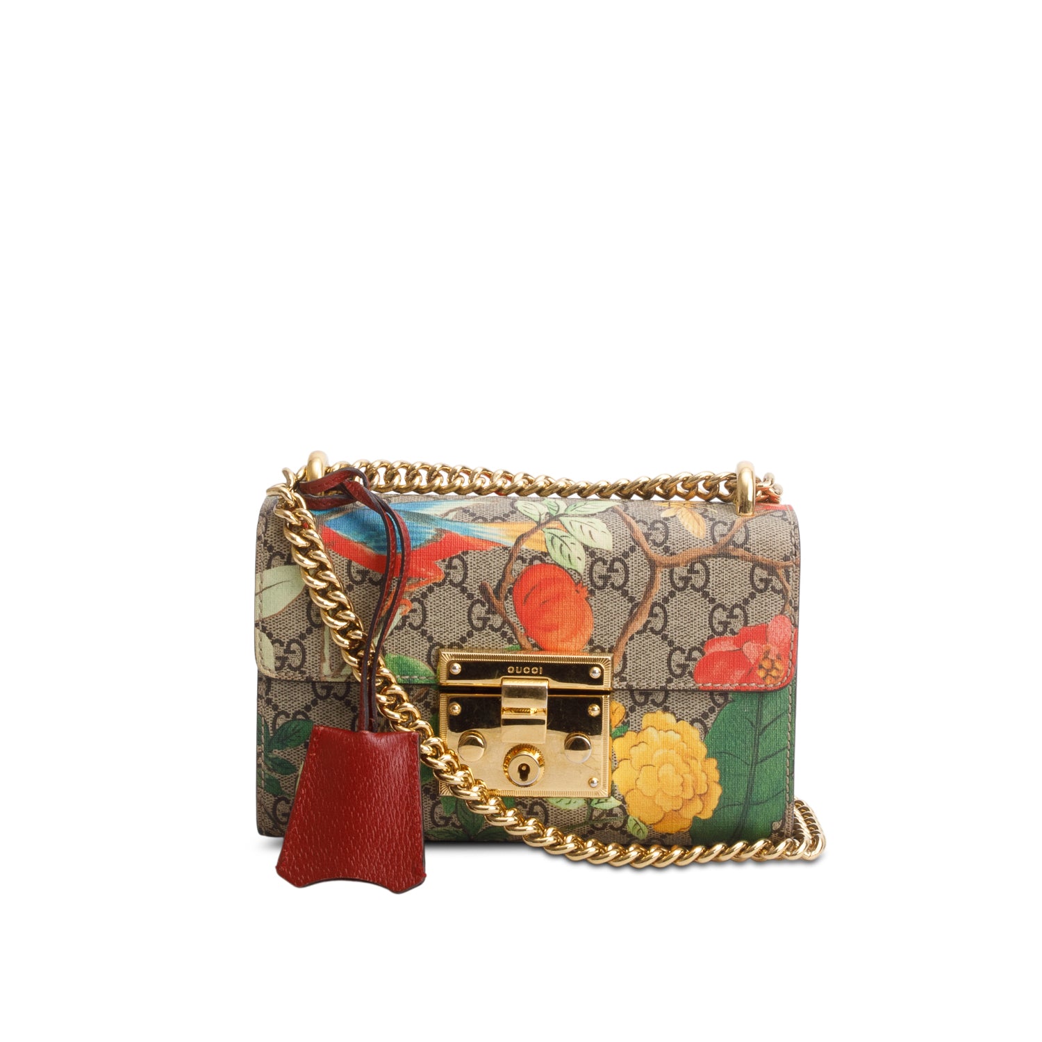 Gucci GG Supreme Tian Small Padlock Chain Shoulder Bag