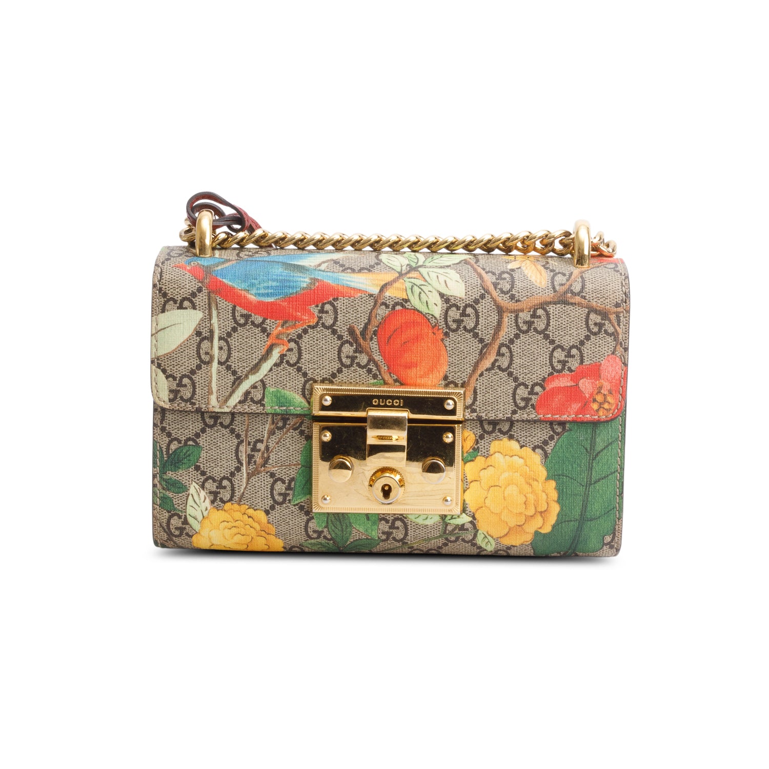 Gucci GG Supreme Tian Small Padlock Chain Shoulder Bag