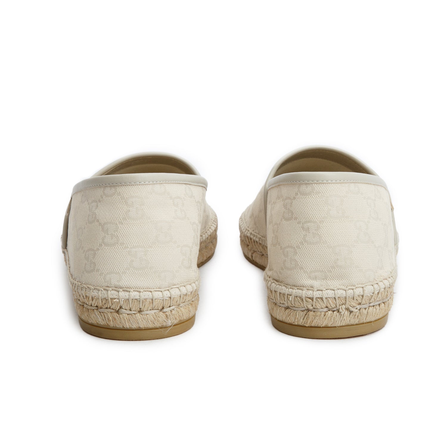 Gucci Cream Monogram Espadrilles, Men's Size 46 w/ Box
