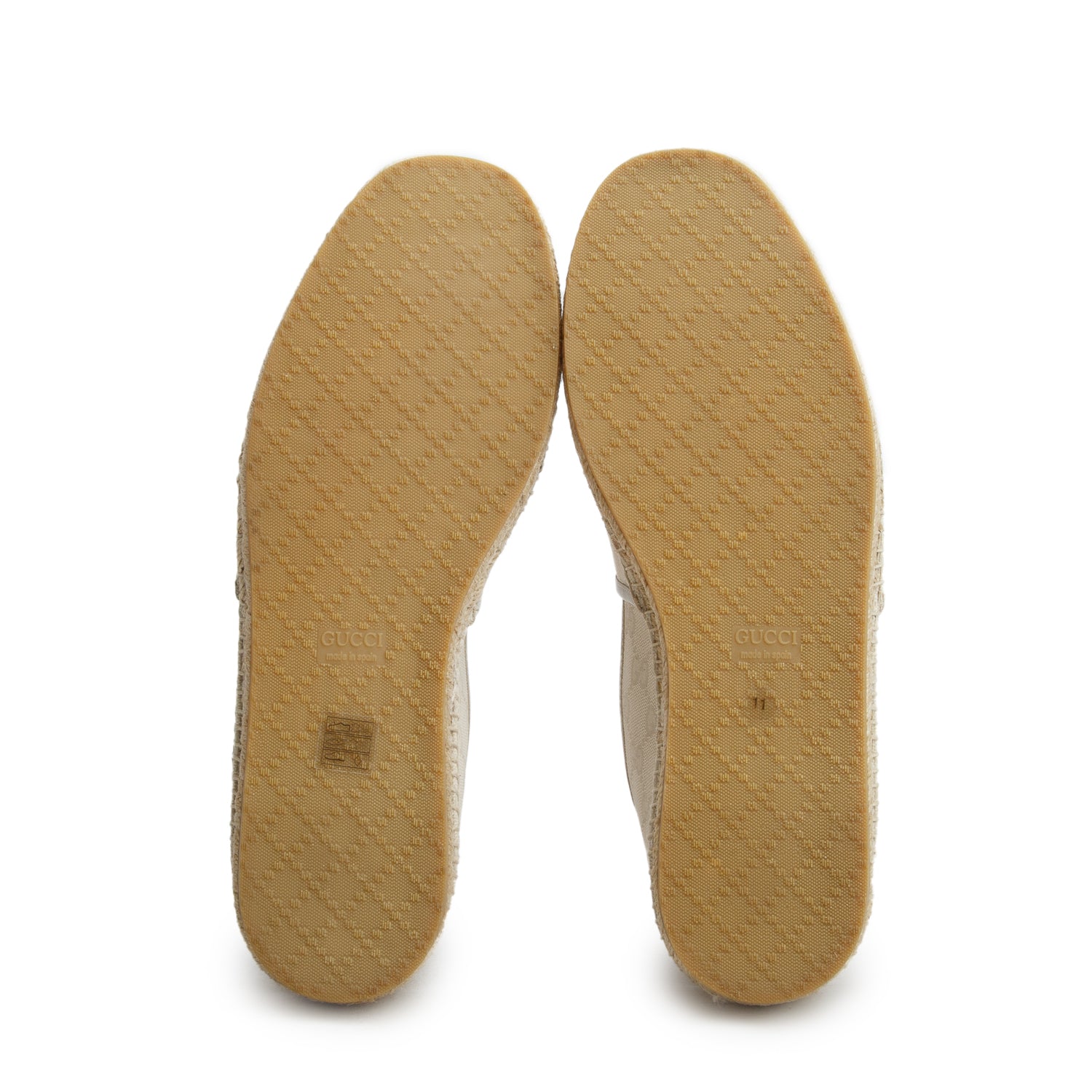 Gucci Cream Monogram Espadrilles, Men's Size 46 w/ Box