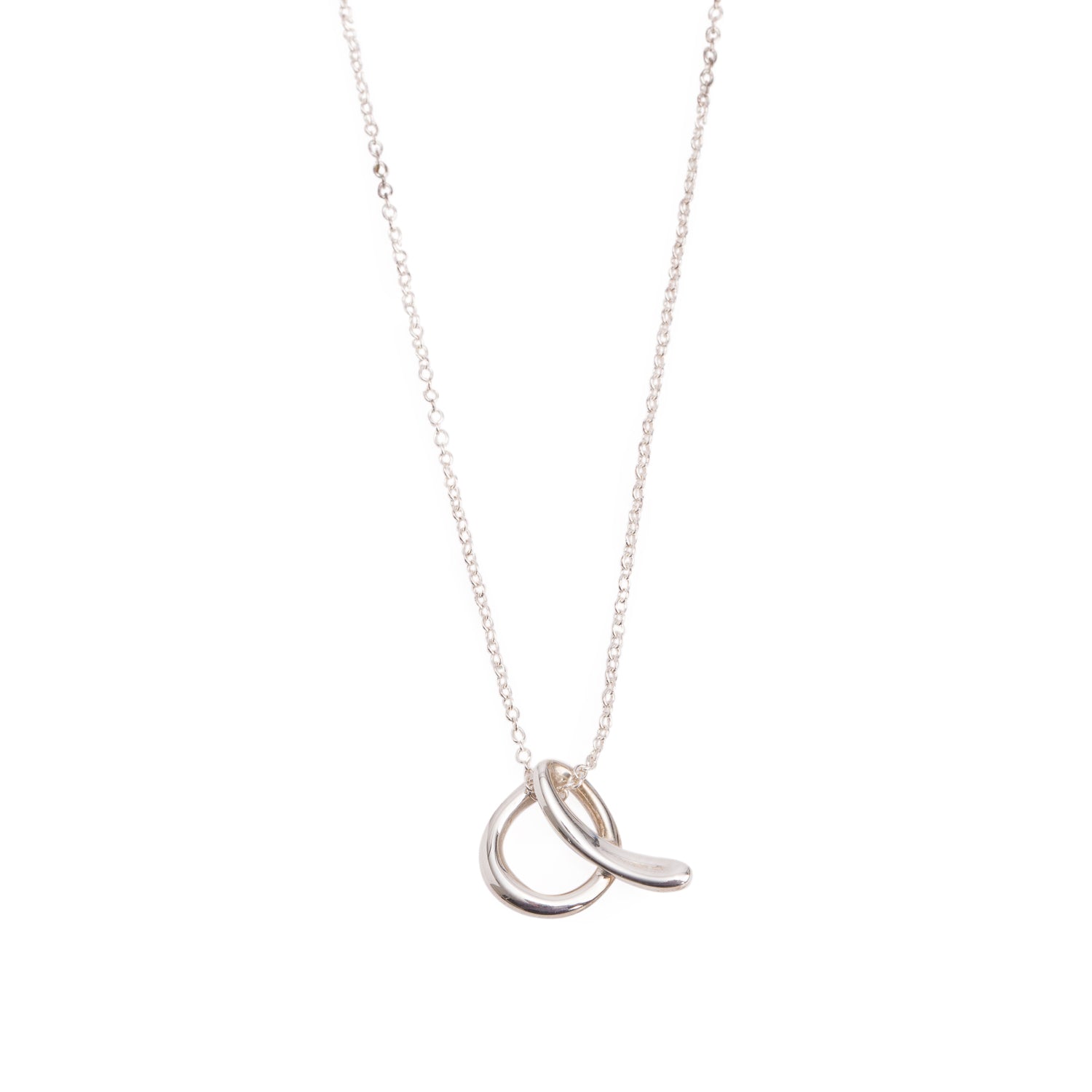 Tiffany & Co. Elsa Peretti Sterling Silver Small Alphabet Letter "A" Pendant Necklace
