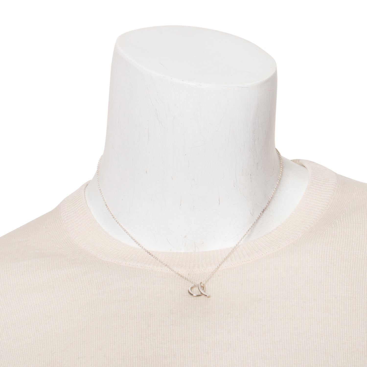 Tiffany & Co. Elsa Peretti Sterling Silver Small Alphabet Letter "A" Pendant Necklace