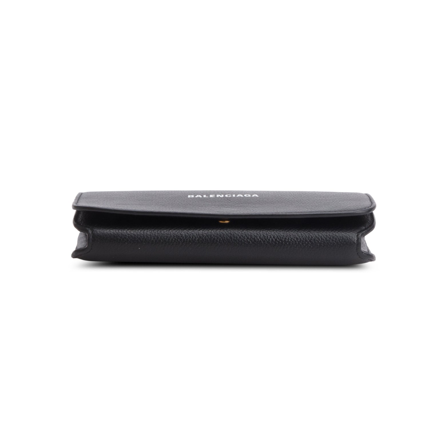 Balenciaga Black Leather Phone Holder Wallet on Chain