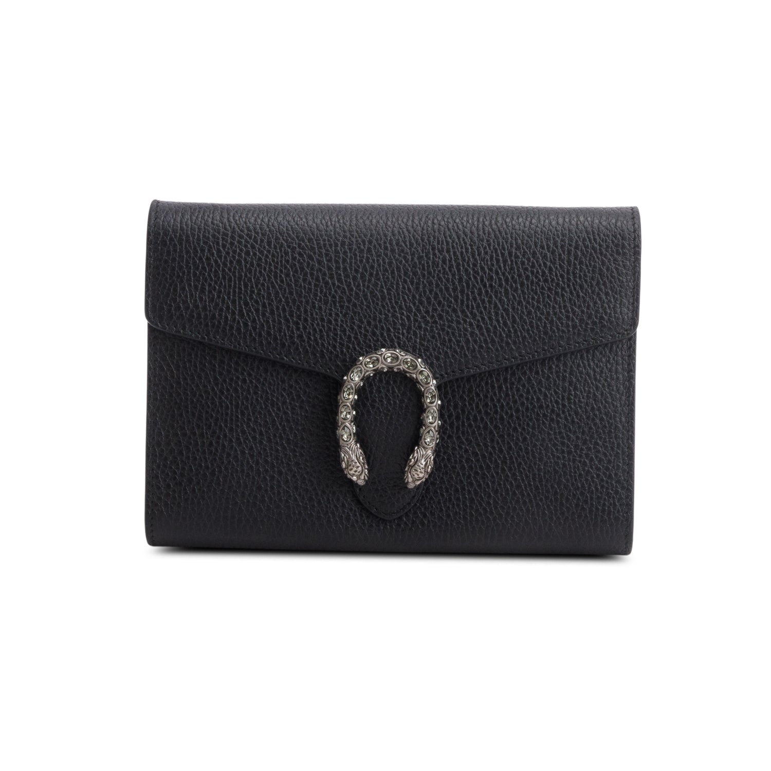 Gucci Black Leather Mini Dionysus Wallet on Chain