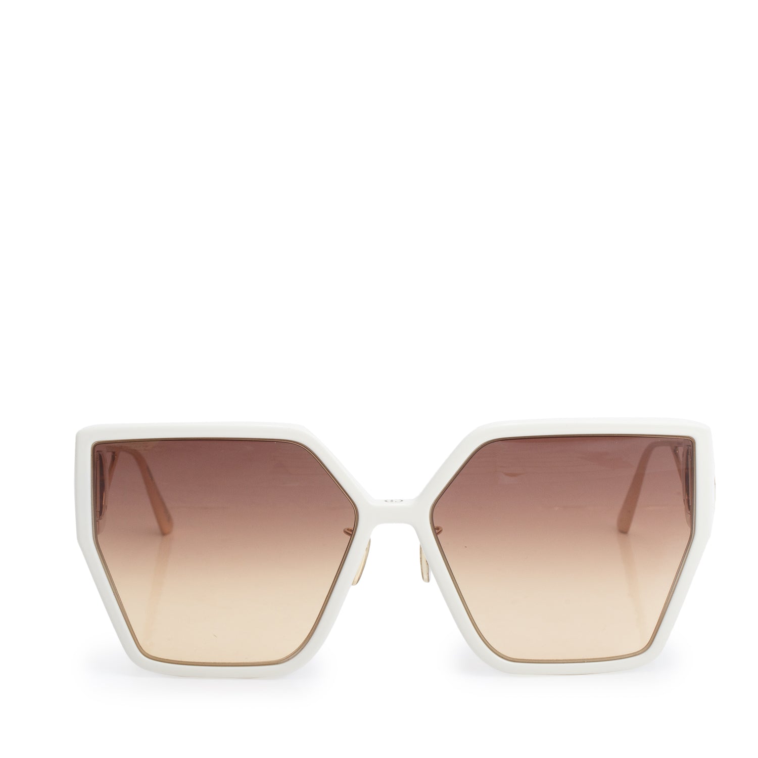 Christian Dior White Acetate 30Montaigne SU Oversize Sunglasses w/ Case