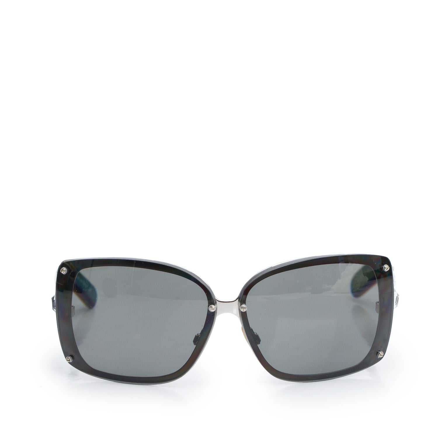 Dolce & Gabbana DG2044 Black Acetate Crystal Oversized Square Sunglasses w/ Case