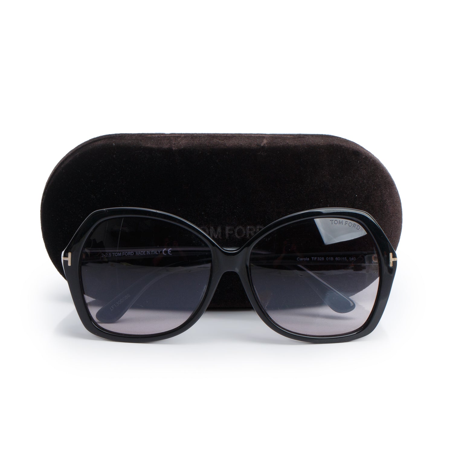 Tom Ford TF 328 Black Acetate Carola Sunglasses w/ Case