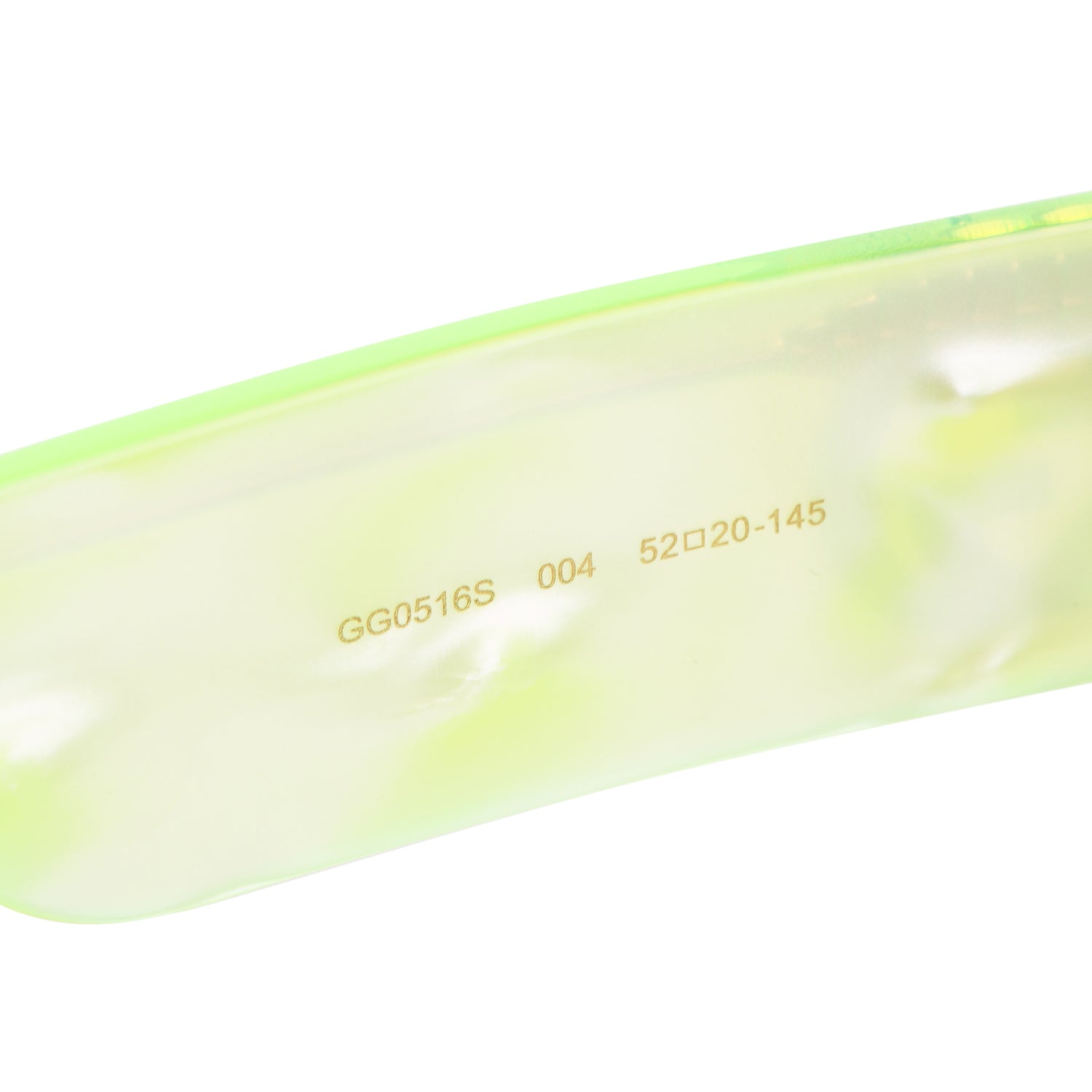 Gucci GG0516S Fluorescent Yellow Acetate Rectangular Sunglasses