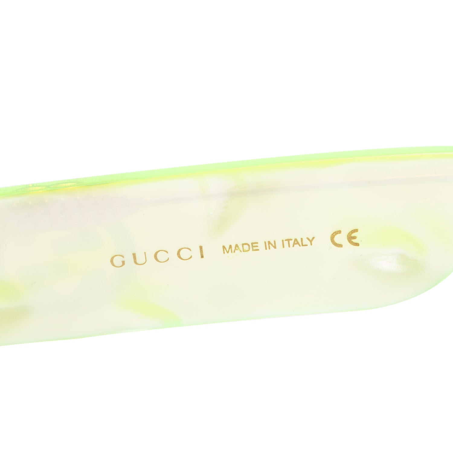 Gucci GG0516S Fluorescent Yellow Acetate Rectangular Sunglasses