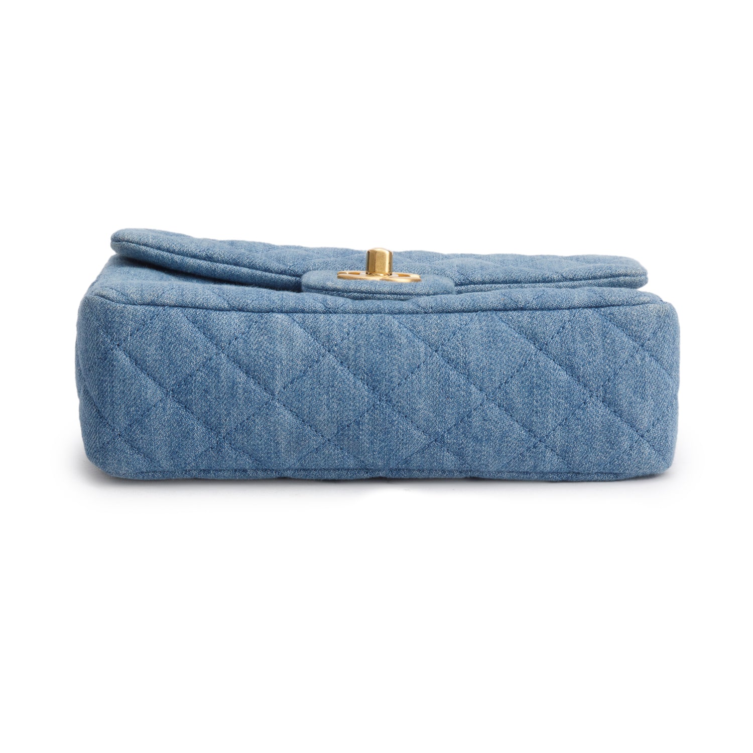 Chanel Denim Quilted Mini Rectangular Pearl Crush Flap w/ Box