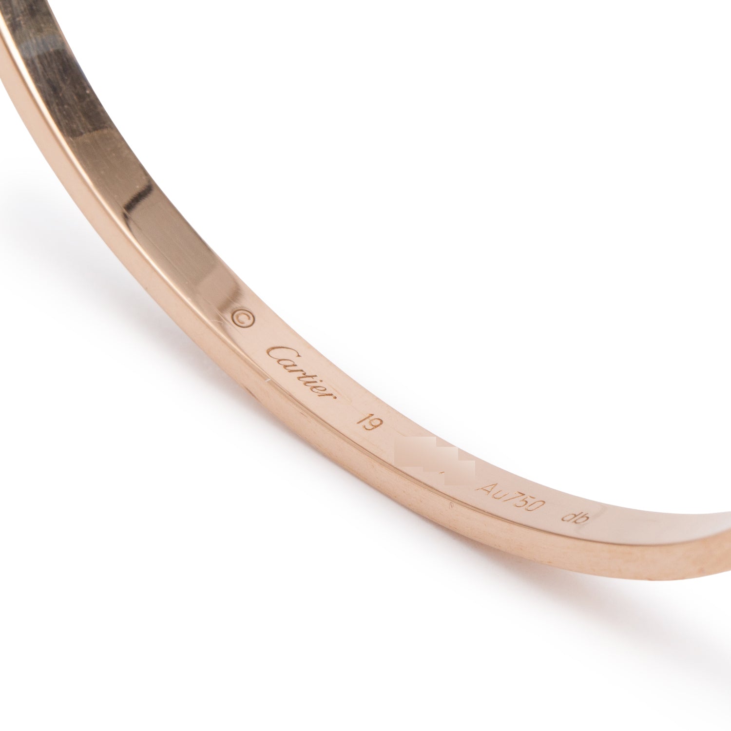 Cartier 2021 18k Rose Gold 3.65 MM Love Bracelet, Small Model, Size 19 w/ Box, Receipt & Certificate