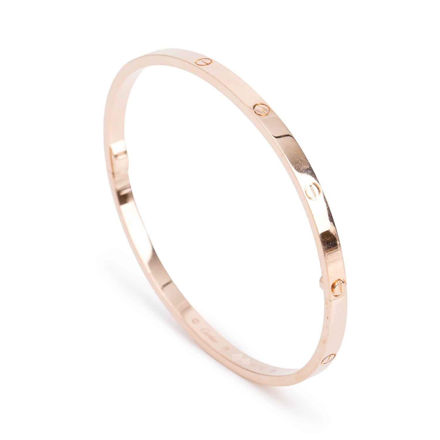 Cartier 2021 18k Rose Gold 3.65 MM Love Bracelet, Small Model, Size 19 w/ Box, Receipt & Certificate
