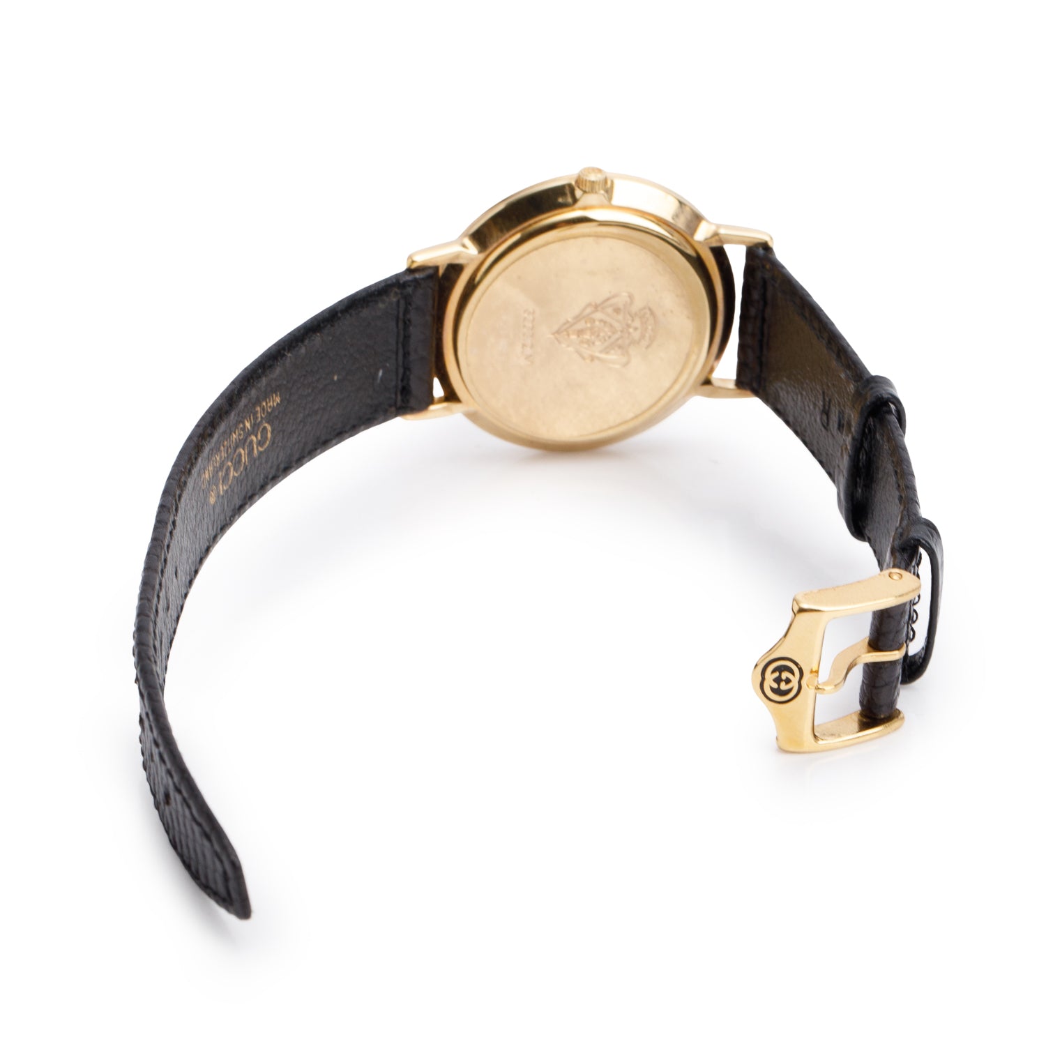 Gucci Gold Plated Stainless Steel 3000 Series 33MM Watch Black Dial w/ Box & Papers