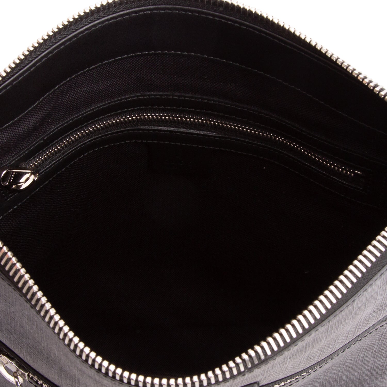 Gucci Black GG Supreme Monogram Web Flat Medium Messenger Bag