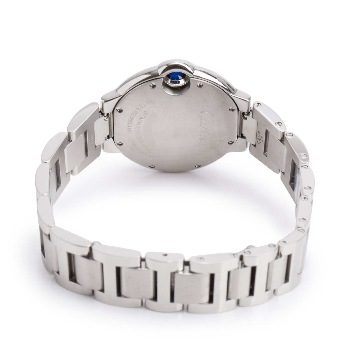 Cartier Stainless Steel Ballon Bleu de Cartier 33 MM Quartz Watch Silver Dial 3653 w/ Box & Papers