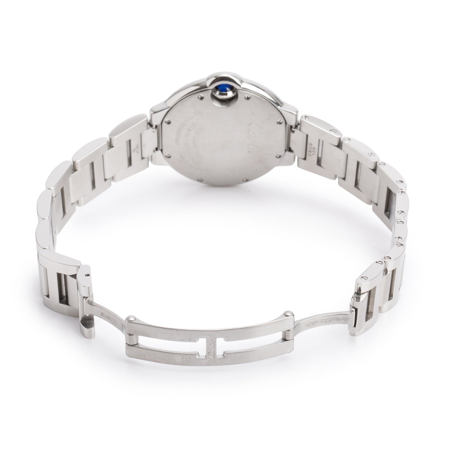 Cartier Stainless Steel Ballon Bleu de Cartier 33 MM Quartz Watch Silver Dial 3653 w/ Box & Papers