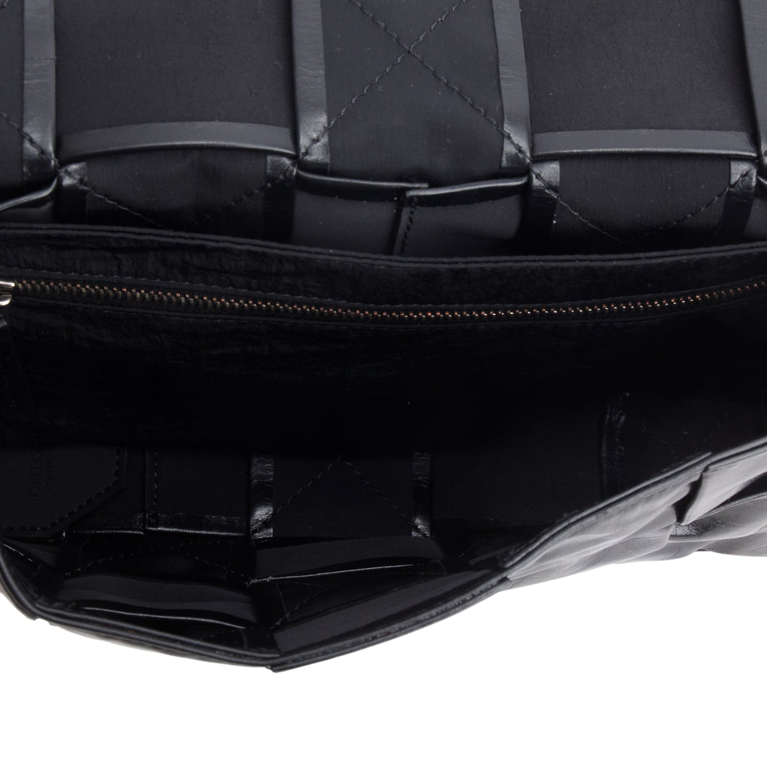 Bottega Veneta Black Paper Calfskin Maxi Intrecciato Small Cassette Crossbody Bag