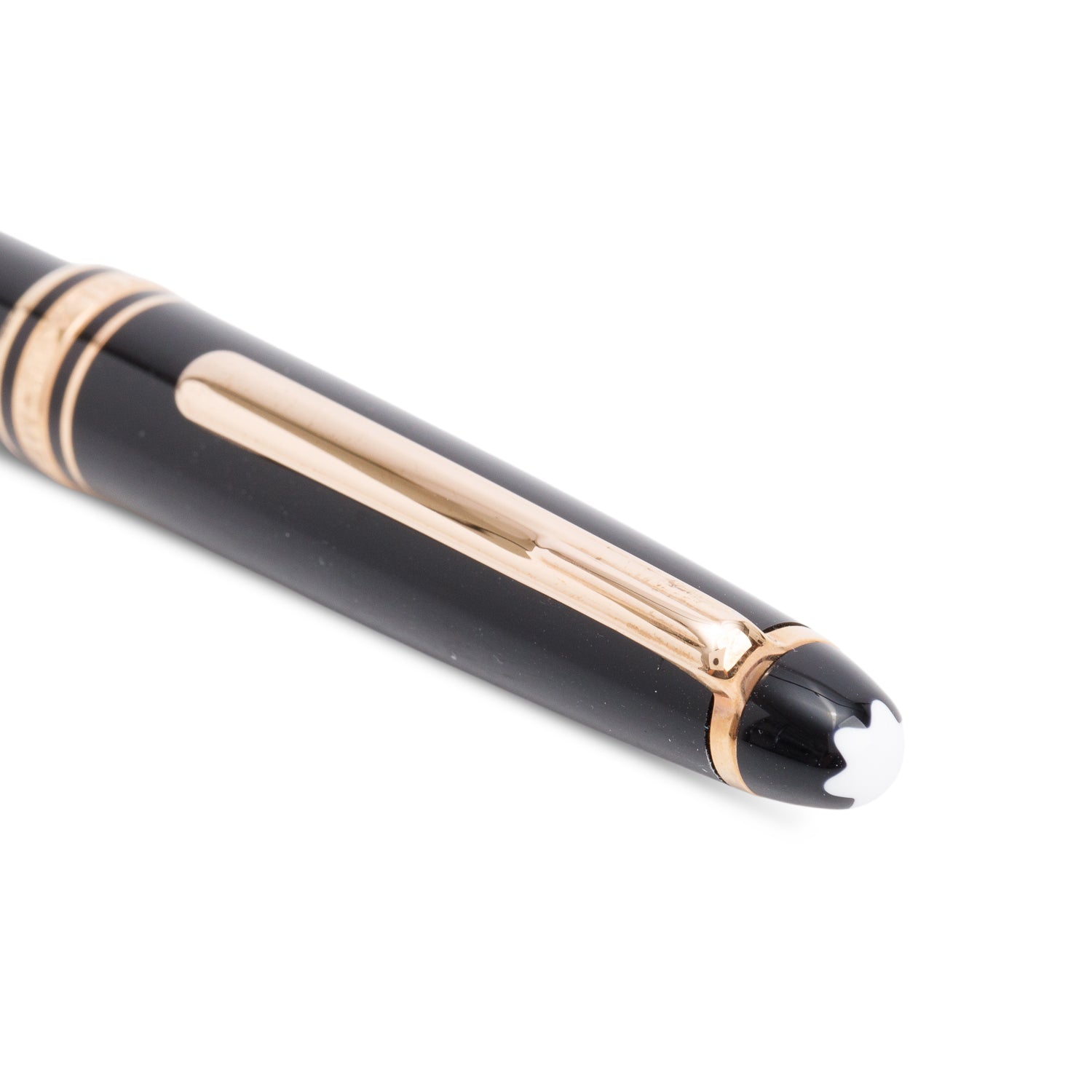Montblanc Yellow Gold Coated Meisterstuck Classique Black Resin Ballpoint Pen w/ Box