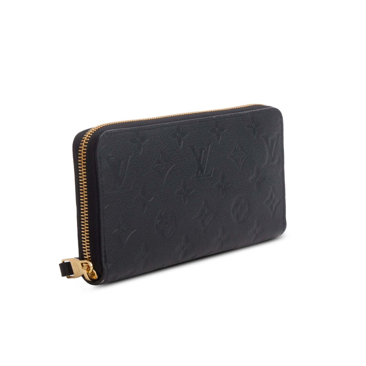 Louis Vuitton Black Monogram Empreinte Leather Zippy Wallet w/ Box