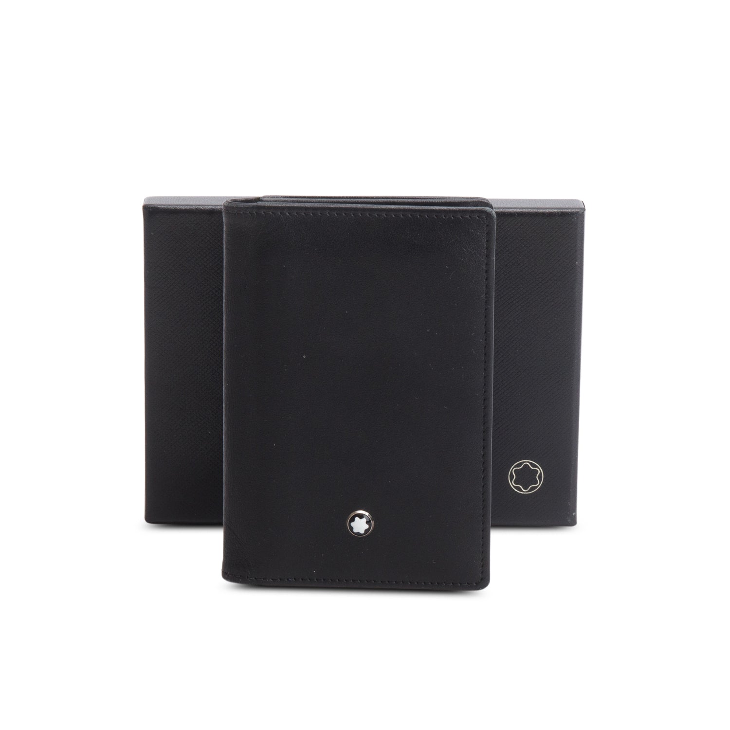 Montblanc Black Leather Meisterstuck Card Holder w/ Box