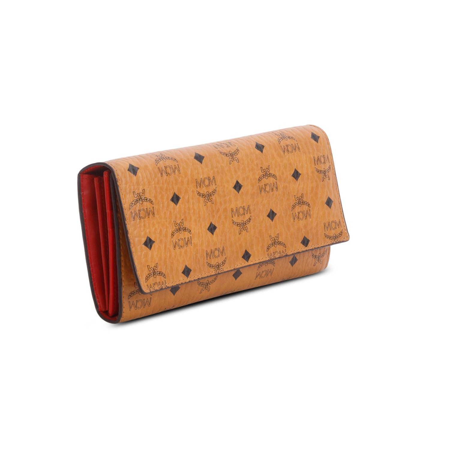 MCM Brown Visetos Long Tri-Fold Wallet